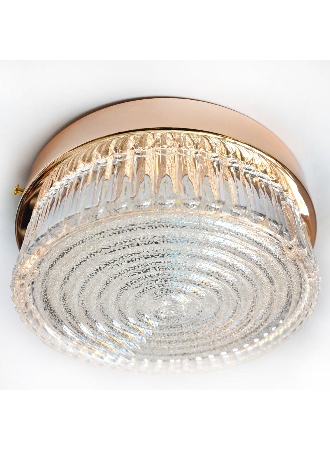 AL SALHIYA LIGHTING LED Acrylic Ceiling Light , Clear Acrylic With Crystal Diffuser , Iron Base,Gold  (TRICOLOR-CCT Slide Switch in Driver) D 22cm - Image 4